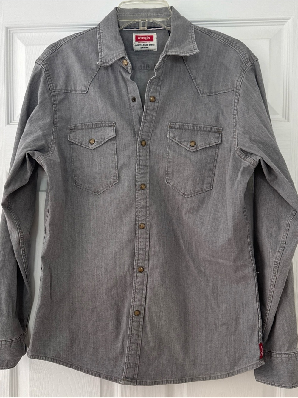 Wrangler Grey Denim Western Button-Down Shirt
